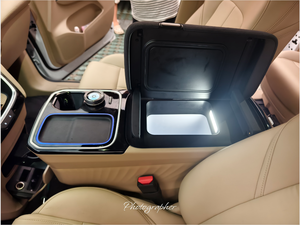 Boîte d'accoudoir <span class=keywords><strong>de</strong></span> luxe pour voiture, console centrale pour MPV et fourgonnette, rangement intérieur modifié, porte-gobelet, chargement USB sans fil, cuir premium - Product Image 5