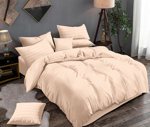 Quality Cotton Sateen Stripe Bed <strong>Linen</strong> - Ideal for Hotels and Homes - Product Image 1