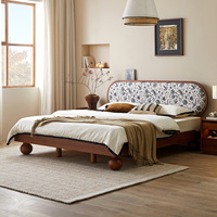 Meubles de chambre à coucher modernes et minimalistes, lit king-size en bois massif, lit double, cadre en bois vintage de luxe, lits queen-size