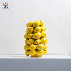 <span class=keywords><strong>Vaso</strong></span> in Ceramica Personalizzato Fatto a Mano a Forma di Limone Giallo dal Design Moderno di Lusso Art Déco per Arredamento Casa - Product Image 4