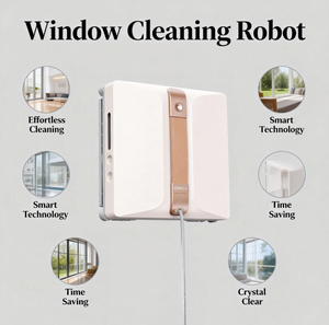 Robot Limpiador Ultrasónico Inteligente para el Hogar, 7000pa, Robot de Limpieza de Ventanas de Vidrio y Eléctricas de Gran Altura con Control Remoto para Hoteles y Automóviles - Product Image 5
