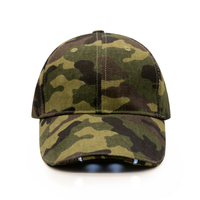 Gorras de béisbol de camuflaje con luces Led, Logo bordado con pantalla personalizada de alta calidad, muestra gratis, fabricante