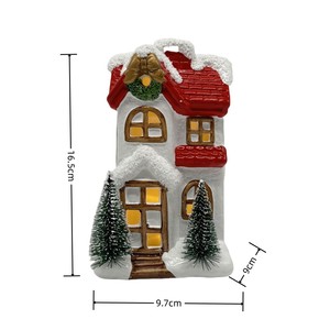 Led Lighted Ceramic <strong>Christmas</strong> <strong>Village</strong> <strong>House</strong> with Plastic Tree Customizable Size Wholesale Available - Product Image 4