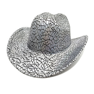 High Quality Pink Cowgirl Fedora Hats for Women Fashion Polyester Laser Pattern Shiny Party <strong>Cowboy</strong> Style - Product Image 5