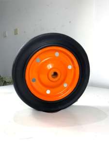 Brouette en acier de 13 pouces avec roues en caoutchouc massif sans chambre à air à six trous - Product Image 2