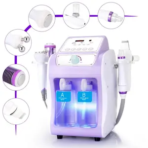 6 en 1 Peneelily Hydro Microcurrent Hot Cold Skin Care Máquina de belleza facial Máquina de microdermoabrasión para Spa