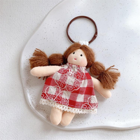 Offre Spéciale mignon dessin animé poupée fleur jupe poupée accessoire fille tresse sac accessoire tissu poupée porte-clés décoration pendentif porte-clés