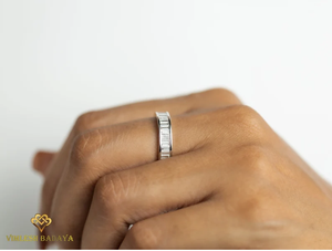 Anillo de boda con diamante cultivado en laboratorio certificado por IGI en oro sólido de 14K E F VS, anillo de compromiso, promesa o aniversario creado en laboratorio para mujer - Product Image 3