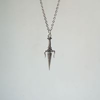 Vente en Gros Rétro Animal Croix Poignard Pendentif Collier Tendance Hip Hop Argent Cubique Charme Bijoux pour Hommes