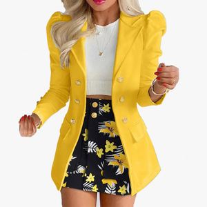 <span class=keywords><strong>Completo</strong></span> Donna Primavera-Autunno 2026, Nuovo Stile <span class=keywords><strong>Elegante</strong></span>, Tailleur Casual a Quadri Floreali con Gonna Corta, <span class=keywords><strong>Completo</strong></span> Due Pezzi - Product Image 6