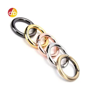 25Mm DIY Tas Bagasi Aksesori Perangkat Keras Kait Rose Gold Cincin Terbuka Gesper Pembukaan Musim Semi O Cincin