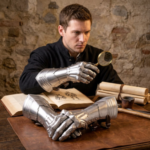 Guantes de Acero Medievales, Calibre 18, Forjados a Mano, Guantes de Armadura, Guantes de Caballero, Cosplay - Product Image 1