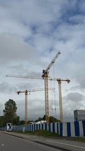 <span class=keywords><strong>Grue</strong></span> à tour de construction 8T sans cabine à plateau plat, Moteur de boîte de vitesses, Engrenage d'orientation, Boîtier de résistance, Section de mât, Grimpement interne - Product Image 3