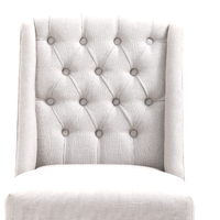 Chaise de salle à manger inclinable en PU blanc, dossier haut capitonné, assise épaisse rembourrée, pieds en bois naturel massif, élégante pour salon et chambre