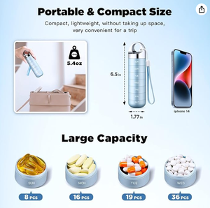 Customizable 7-Day Compact Aluminum Alloy Travel Pill <strong>Box</strong> Portable <strong>Waterproof</strong> Home <strong>Storage</strong> &amp; Organization Medicine <strong>Box</strong> - Product Image 2
