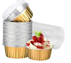 Food Package Round aluminum foil Containers Golden Coated Aluminum Foil For domestic use