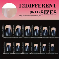 Vente en gros de 120 pièces de gel artificiel à couverture complète de style mignon presse à ongles courte française colorée carrée amande/stiletto en gel souple ABS