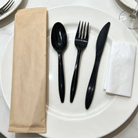 Ensemble de cuillères et fourchettes jetables robustes en amidon de maïs, ustensiles alimentaires à usage unique pour le camping, les banquets, les festivals, les dîners à domicile et l'usage commercial