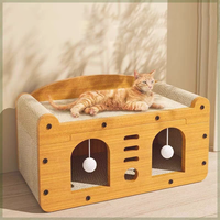 Lit-griffoir pour chat résistant à l'usure et sans débris, 2 en 1, intégré, toutes saisons, maison-canapé pour chat, jouet anti-griffures pour chat