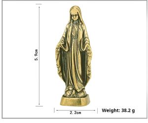 Bakır el sanatları heykeli bakire Mary pirinç süsler çalışma masası süsler - Product Image 2