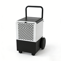 Déshumidificateur Commercial Compact en Métal 50L (125 Pintes) avec Wi-Fi et Dégivrage Automatique, avec Réservoir pour la Restauration après Dégâts d'Eau