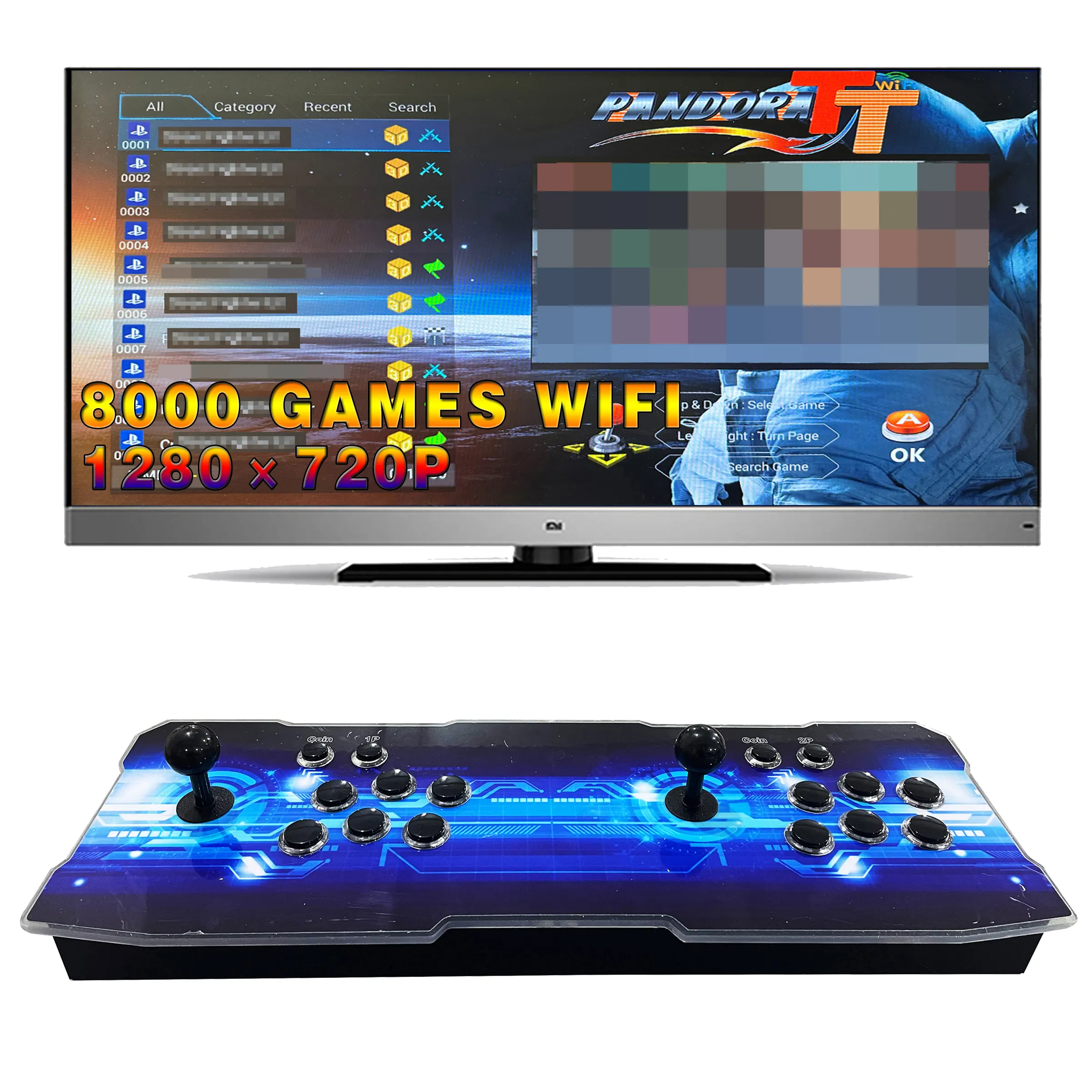 3D Wifi Pandora Saga Game Box 8000 in 1 150 3D Games Vintage Arcade Support for 4 Players to Download Games for Free