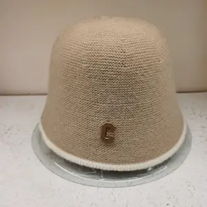 Luxury Bucket Hat 2023 Winter New Lamb Wool Warm Fashion Hats For Women Versatile Bucket Colored Embroidery Custom Caps