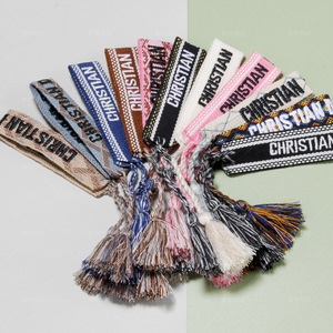 Bracciale da Donna CYNYA in Stile Bohémien con Filo di Cotone Ricamato, Polsino Intrecciato a Fascia con Nappe e Design a Lettere di Tendenza - Product Image 1