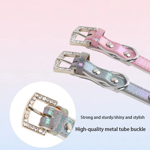<span class=keywords><strong>Collar</strong></span> de Cuero PU Colorido para Perro con Decoración de Diamantes de Imitación, <span class=keywords><strong>Collar</strong></span> para Perros y Gatos Pequeños y Medianos - Product Image 6