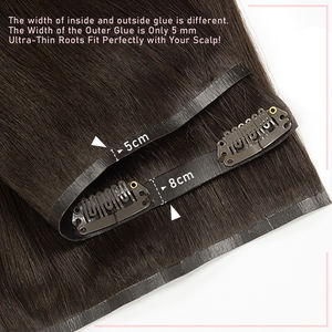 Extensiones de Cabello Remy Peruano con Clip KSWIGS de 16 Pulgadas para Mujer, 7 Piezas/Juego, Negro Natural, Castaño, Doble Trama a Máquina - Product Image 5