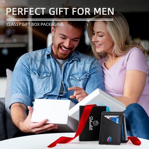 Regali per Uomo: Portacarte di Credito in Pelle Sottile con Protezione RFID, <span class=keywords><strong>Portafoglio</strong></span> Minimalista con Finestra per Documenti - Product Image 3