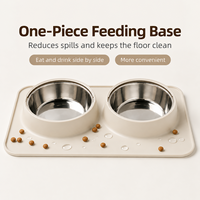 Bol pour animaux de compagnie rectangulaire en silicone écologique imperméable avec bord lisse pour chiots et chiens adultes