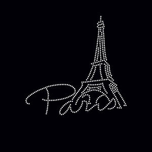 <span class=keywords><strong>Paris</strong></span> tour Eiffel strass transfert célèbre bâtiment cristal Design fer <span class=keywords><strong>sur</strong></span> Patch pour vêtements en forme de diamant - Product Image 2