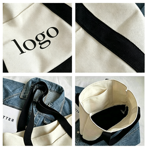 Sac fourre-tout en toile grande capacité vierge avec poignée longue, personnalisable avec logo, idéal pour le voyage et le shopping - Product Image 3