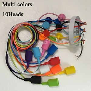 Đầy Màu sắc Silicone E27 giữ Đèn <span class=keywords><strong>LED</strong></span> treo dây Retro trang trí DIY đèn ổ cắm cho ánh sáng mặt dây chuyền - Product Image 3