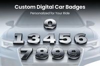 Emblema Metálico 3D Personalizado para Automóvil, Adhesivos con Logotipo VISUALCAR en Azul, Negro y Cromo, Decoración Universal para Vehículos