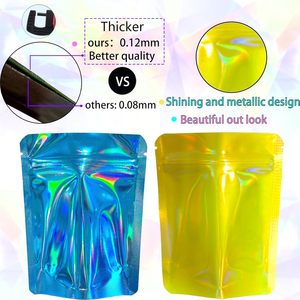 Custom Printed Resealable Ziplock Food Packaging Die <b>Cut</b> Smell Proof Stand Pouches PET 3.5G Mylar Bags for Milk - Product Image 2