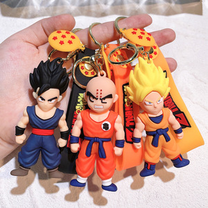 QY Cartoon PVC <b>Keychain</b> Soft Rubber Key Ring Character Strap Pendant for Gift and Bag Decoration - Product Image 3