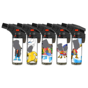 TECHNO ODM OEM Logo Personnalisé Pas Cher Vente en Gros Flamme Bleue Puissant Portable Jet Incliné Torche Briquet avec Serrure de Sécurité - Product Image 1