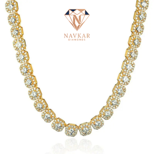 Export Quality 925 Sterling Silver Moissanite Tennis <b>Chain</b> Necklace <b>Iced</b> <b>Out</b> Wedding Party Jewelry Available For Sale - Product Image 4
