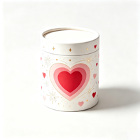 Boîte cadeau en tube de papier rond personnalisé, motif cœur, emballage cylindrique pour la Saint-Valentin, cosmétiques, parfums, bijoux, cadeaux