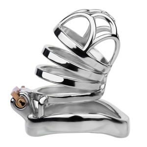 FRRK-11 Dispositivo de Entrenamiento Anti-Escape para Pene Masculino, Jaula Hueca de Acero para Pene con Múltiples Anillos, Jaula de Bloqueo para Pene Grande, Juguete Sexual Erótico - Product Image 1