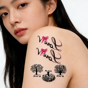 สติ๊กเกอร์รอยสักผีเสื้อ 60x105 มม. สติ๊กเกอร์รอยสักตัวอักษรภาษาอังกฤษการ์ตูนน่ารักสำหรับการสังสรรค์ในเทศกาล - Product Image 1