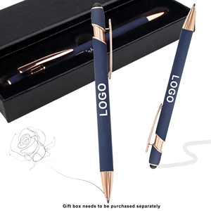 Stylo bille publicitaire promotionnel écologique en métal et caoutchouc, plusieurs couleurs, 1,0 mm, encre bleue/noire, personnalisable avec logo, nouveauté - Product Image 6