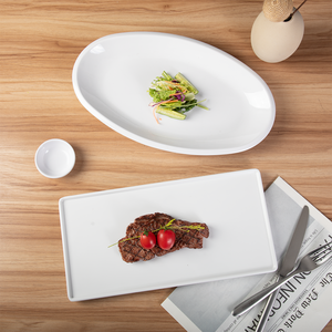 Yüksek kaliteli dikdörtgen melamin hizmet biftek tabağı japon sofra suşi beyaz melamin tabak kırılmaz yemek tabağı - Product Image 3
