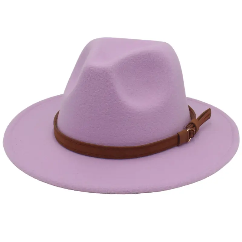 Haute qualité sombrero de ala plana flex fit décontracté multicolore pur couleur unie matel corde feutre daim paille western cowboy chapeau