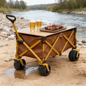 Outdoor Portátil Dobrável Jardim Carrinho Customizável Dobrável Camping Wagon <span class=keywords><strong>Trolley</strong></span> Aço Inoxidável - Product Image 3