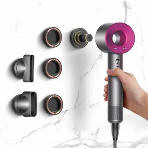 Hair Dryer Holder Wall Mounted Punch-free Self-adhesive Salon hairdryer Magnetic accessories compatible for dyson