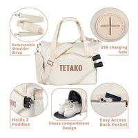 Bolsa de Deporte Grande Personalizada para Mujer, para Raquetas de Pickleball, Padel, Tenis, con Compartimento para Zapatos