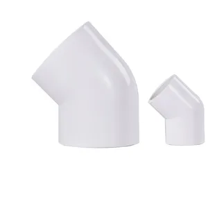 Coude blanc de conduit de tuyau de PVC 80mm x 45 degrés